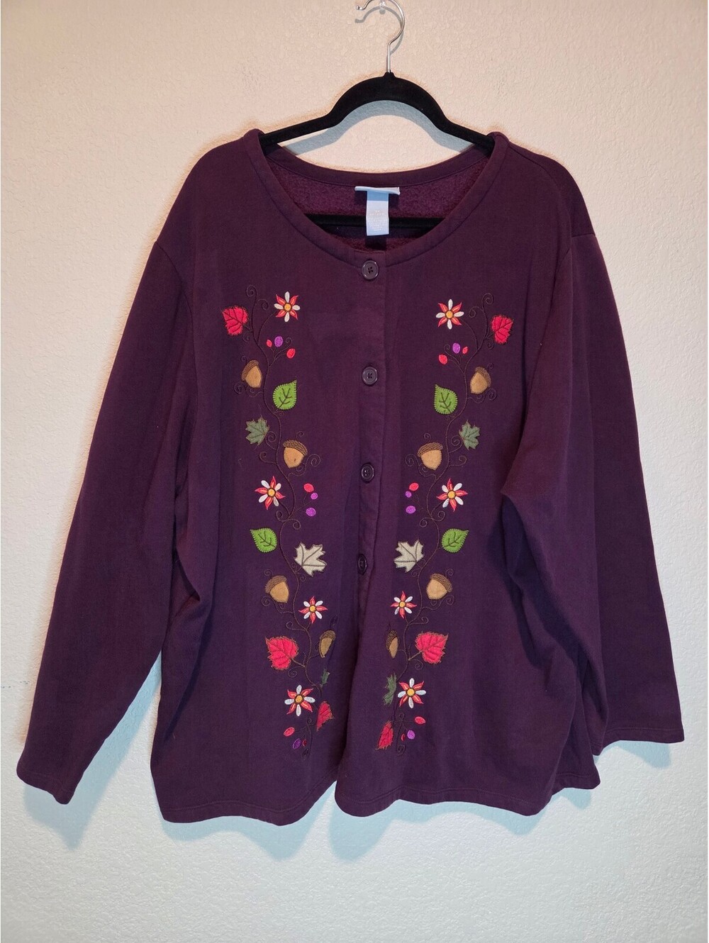 Liz & Me Sport Women's Plus Size 3X Embroidered Button-Up
